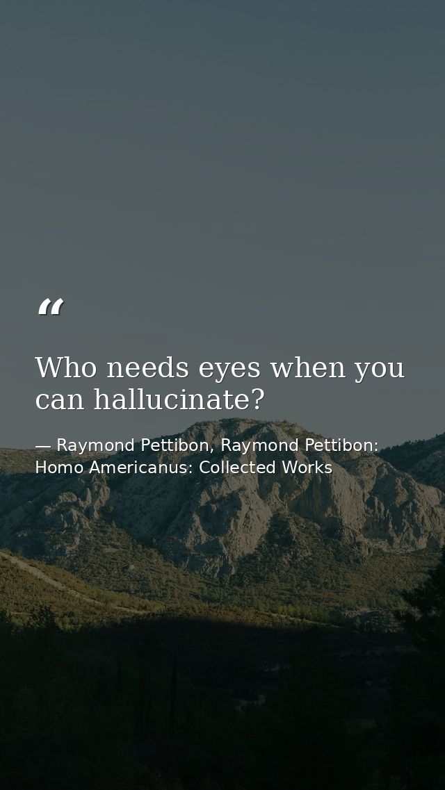 Who needs eyes when you can hallucinate? — Raymond Pettibon, Raymond Pettibon: Homo Americanus: Collected Works