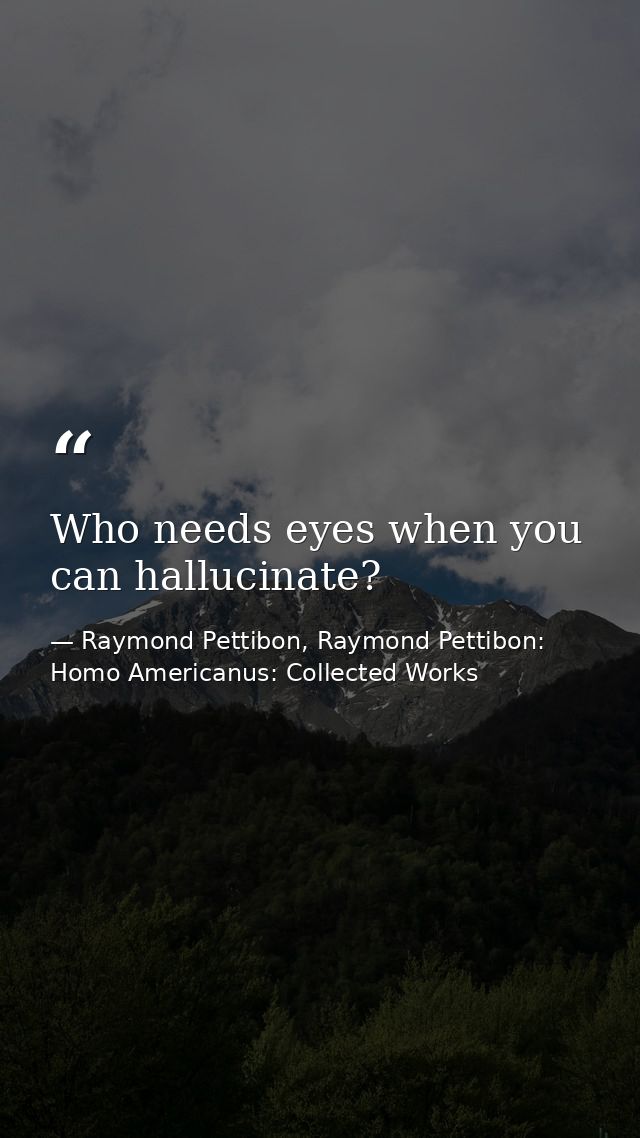 Who needs eyes when you can hallucinate? — Raymond Pettibon, Raymond Pettibon: Homo Americanus: Collected Works