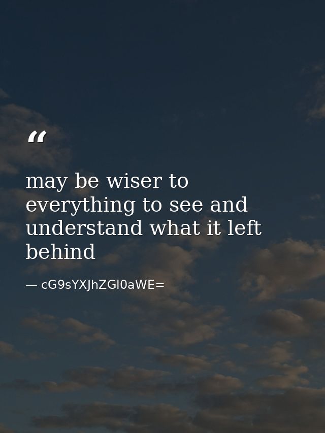 may be wiser to everything to see and understand what it left behind — cG9sYXJhZGl0aWE=