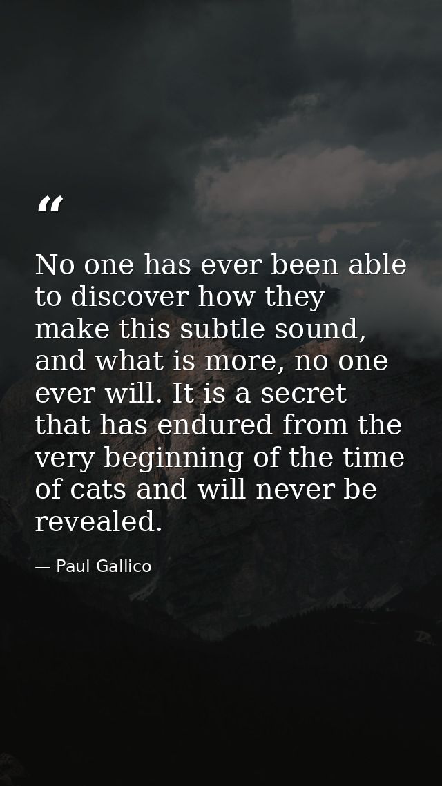 No one has ever been able to discover how they make this subtle sound, and what is more, no one ever will. It is a secre — Paul Gallico