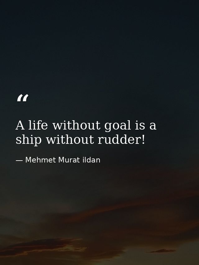 A life without goal is a ship without rudder! — Mehmet Murat ildan