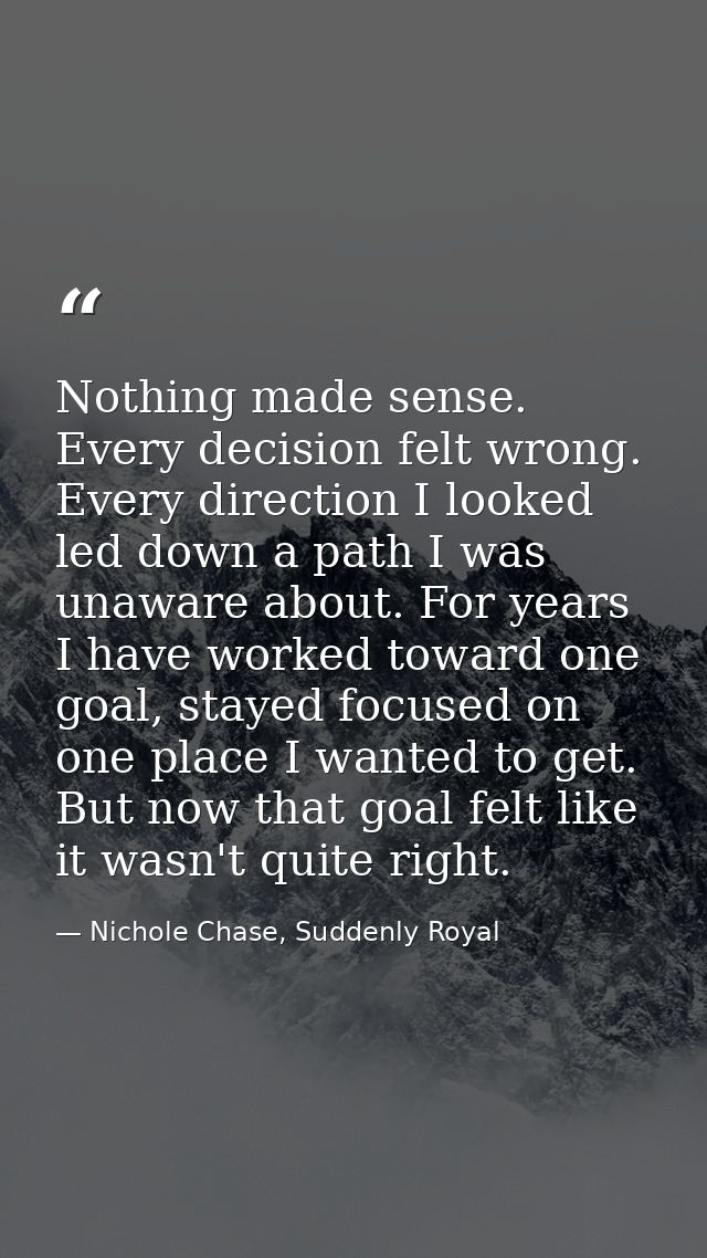 Nothing made sense. Every decision felt wrong. Every direction I looked led down a path I was unaware about. For years I — Nichole Chase, Suddenly Royal
