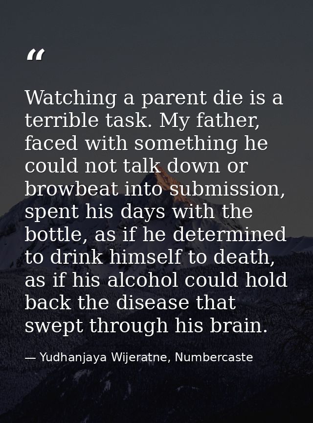 Watching a parent die is a terrible task. My father, faced with something he could not talk down or browbeat into submis — Yudhanjaya Wijeratne, Numbercaste