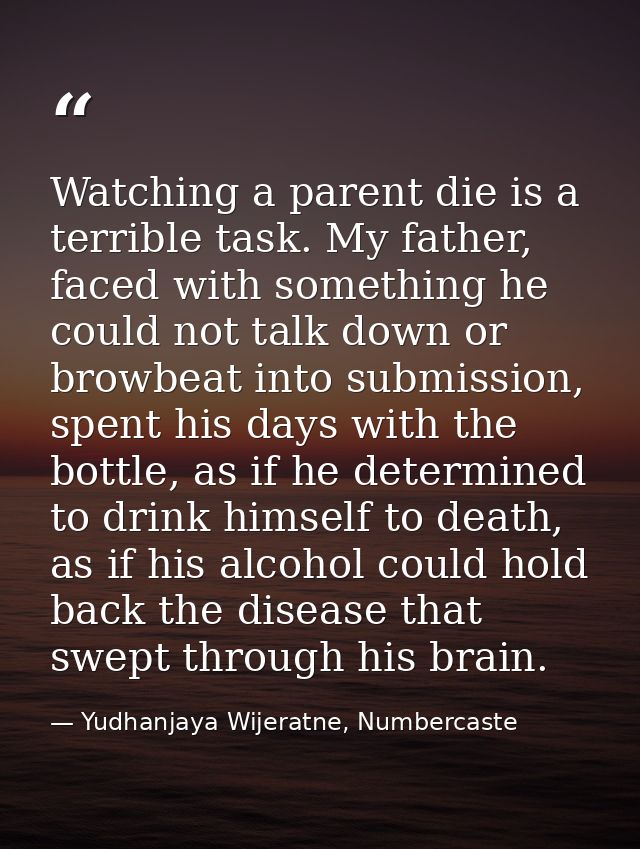 Watching a parent die is a terrible task. My father, faced with something he could not talk down or browbeat into submis — Yudhanjaya Wijeratne, Numbercaste