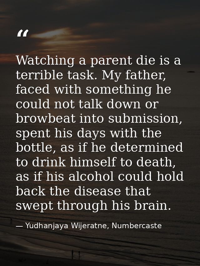 Watching a parent die is a terrible task. My father, faced with something he could not talk down or browbeat into submis — Yudhanjaya Wijeratne, Numbercaste