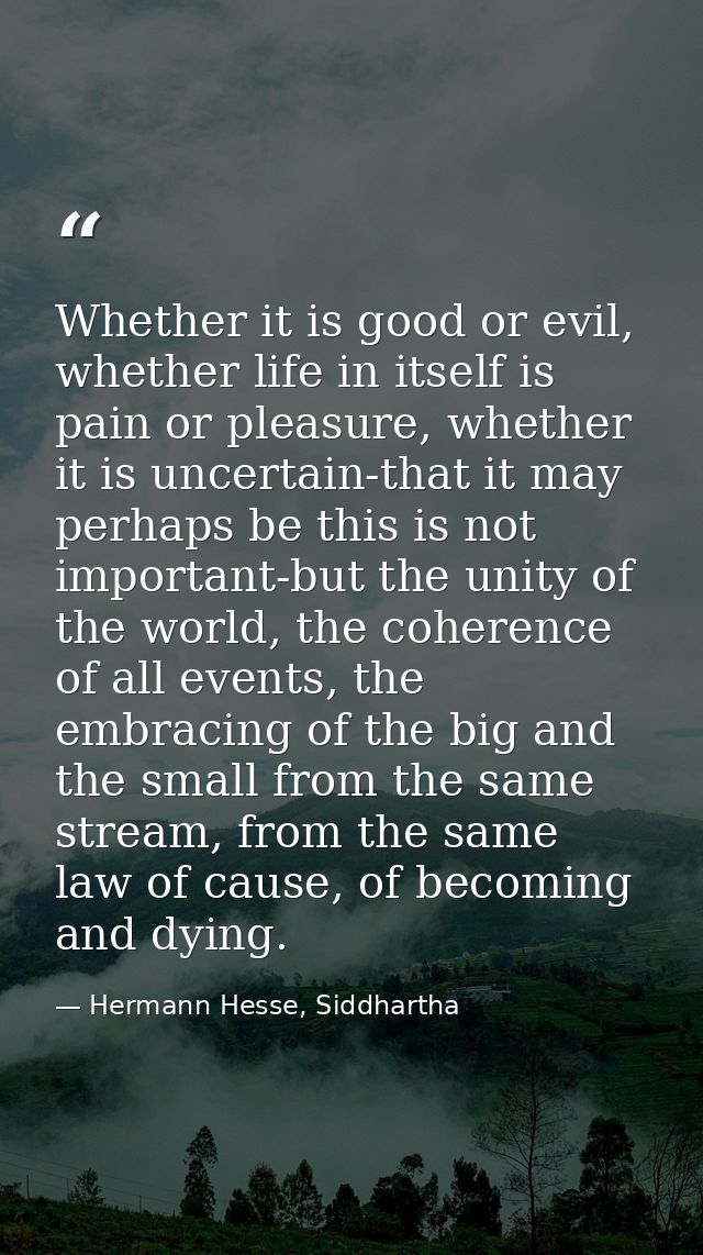 Whether it is good or evil, whether life in itself is pain or pleasure, whether it is uncertain-that it may perhaps be t — Hermann Hesse, Siddhartha