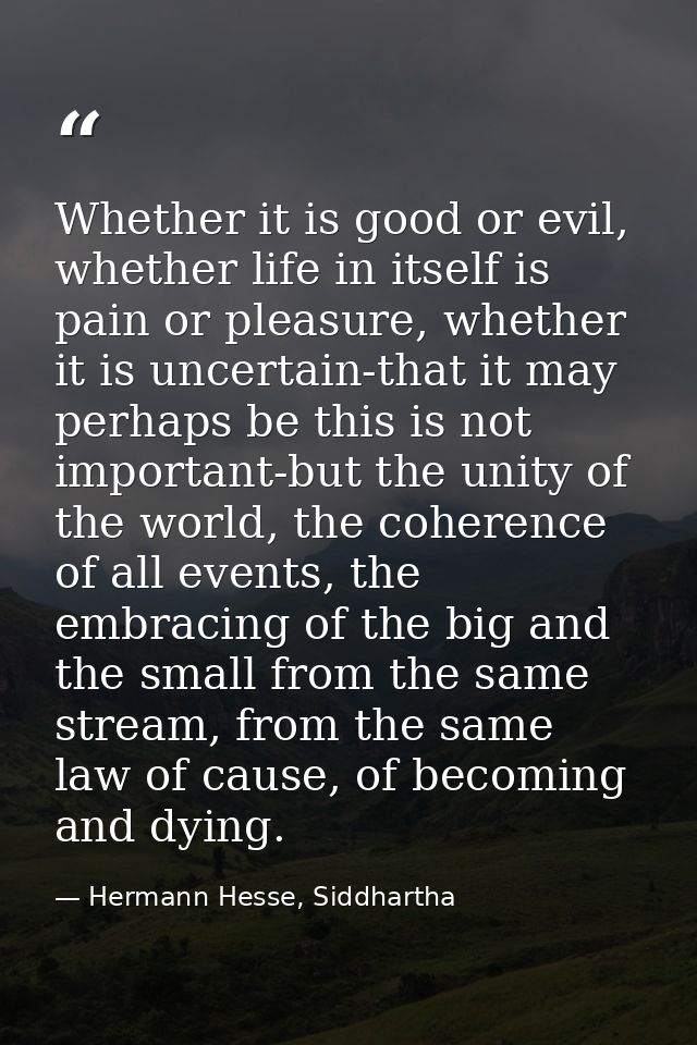Whether it is good or evil, whether life in itself is pain or pleasure, whether it is uncertain-that it may perhaps be t — Hermann Hesse, Siddhartha