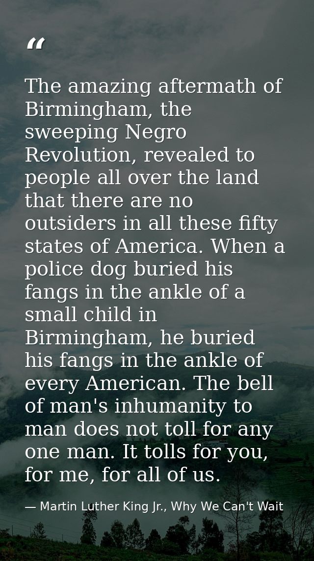 The amazing aftermath of Birmingham, the sweeping Negro Revolution, revealed to people all over the land that there are  — Martin Luther King Jr., Why We Can't Wait