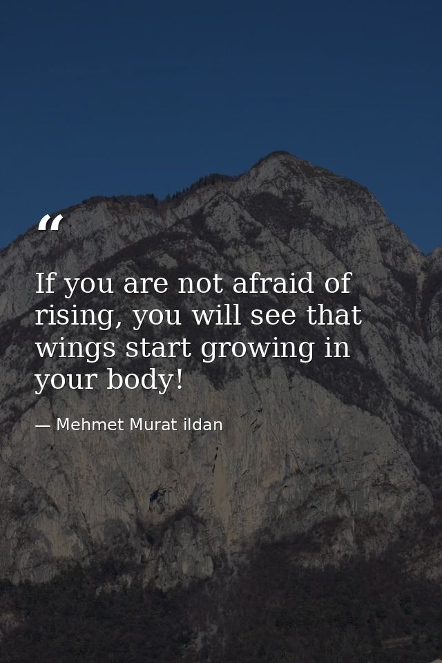 If you are not afraid of rising, you will see that wings start growing in your body! — Mehmet Murat ildan