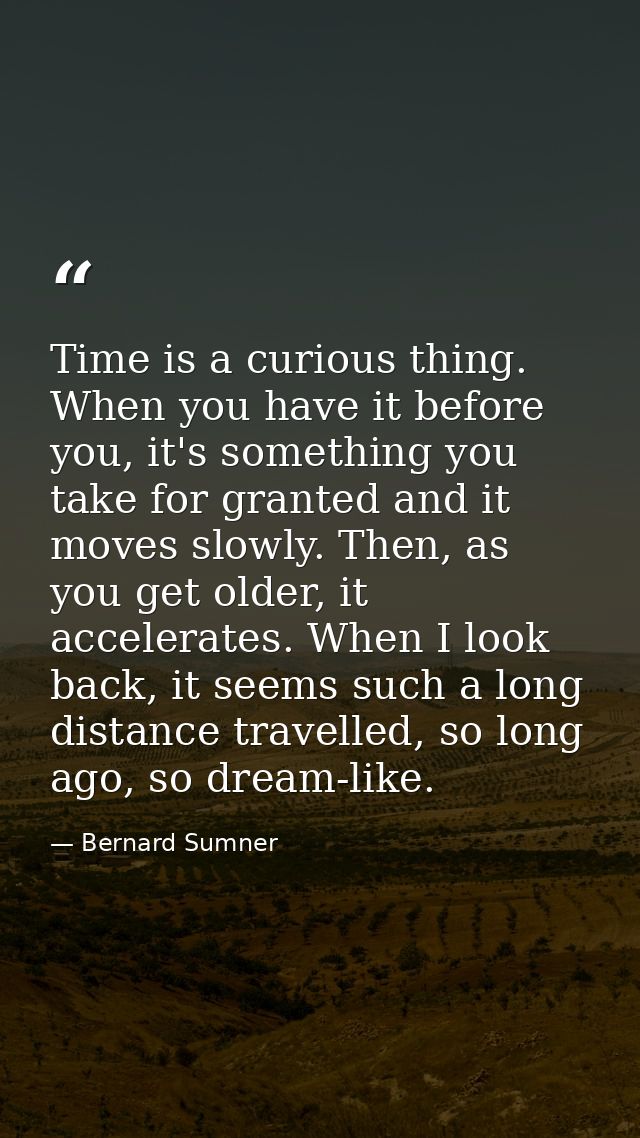 Time is a curious thing. When you have it before you, it's something you take for granted and it moves slowly. Then, as  — Bernard Sumner