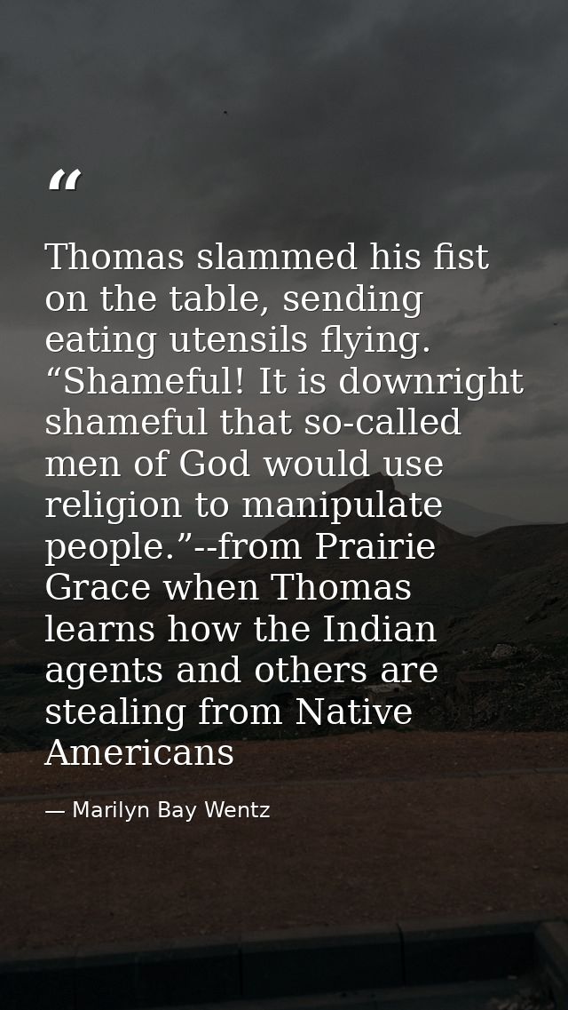 Thomas slammed his fist on the table, sending eating utensils flying. “Shameful! It is downright shameful that so-called — Marilyn Bay Wentz