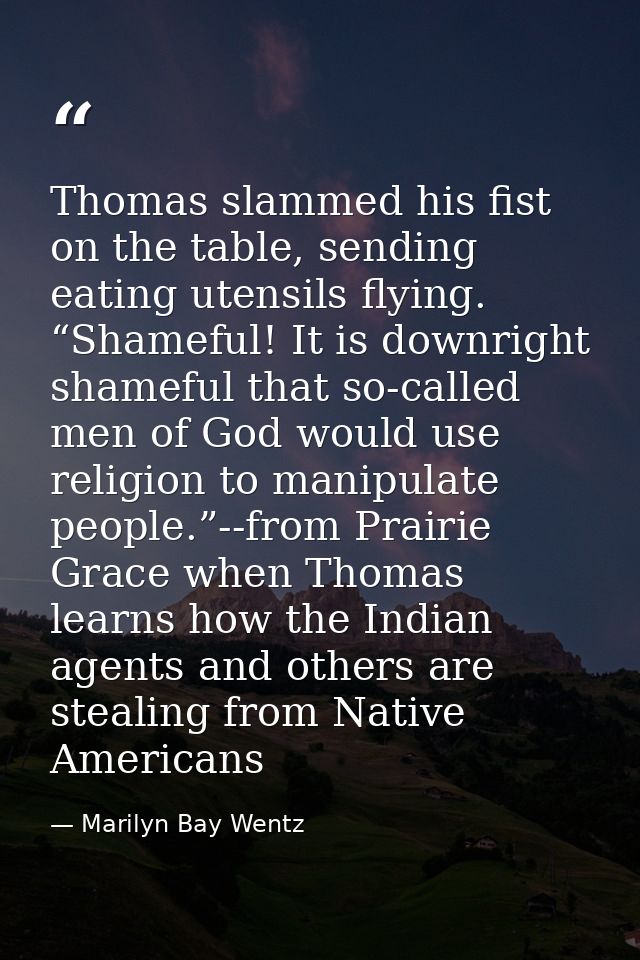 Thomas slammed his fist on the table, sending eating utensils flying. “Shameful! It is downright shameful that so-called — Marilyn Bay Wentz