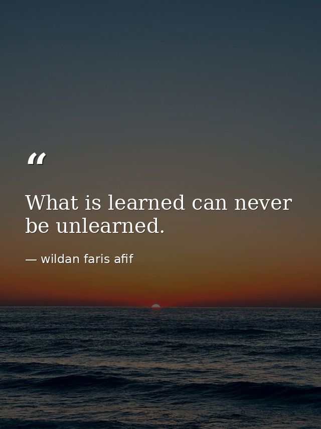 What is learned can never be unlearned. — wildan faris afif