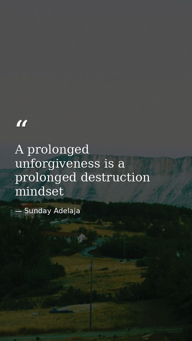 A prolonged unforgiveness is a prolonged destruction mindset — Sunday Adelaja