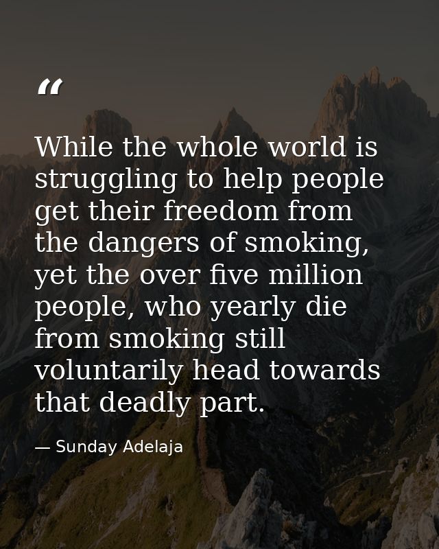 While the whole world is struggling to help people get their freedom from the dangers of smoking, yet the over five mill — Sunday Adelaja