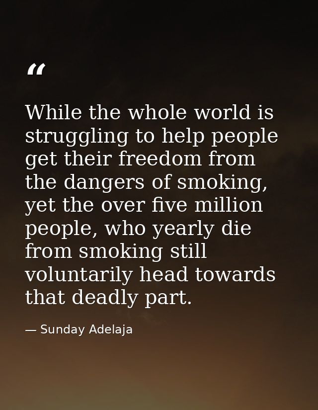 While the whole world is struggling to help people get their freedom from the dangers of smoking, yet the over five mill — Sunday Adelaja