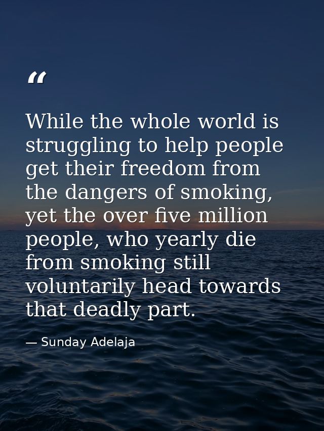 While the whole world is struggling to help people get their freedom from the dangers of smoking, yet the over five mill — Sunday Adelaja