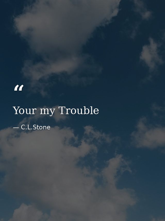 Your my Trouble — C.L.Stone