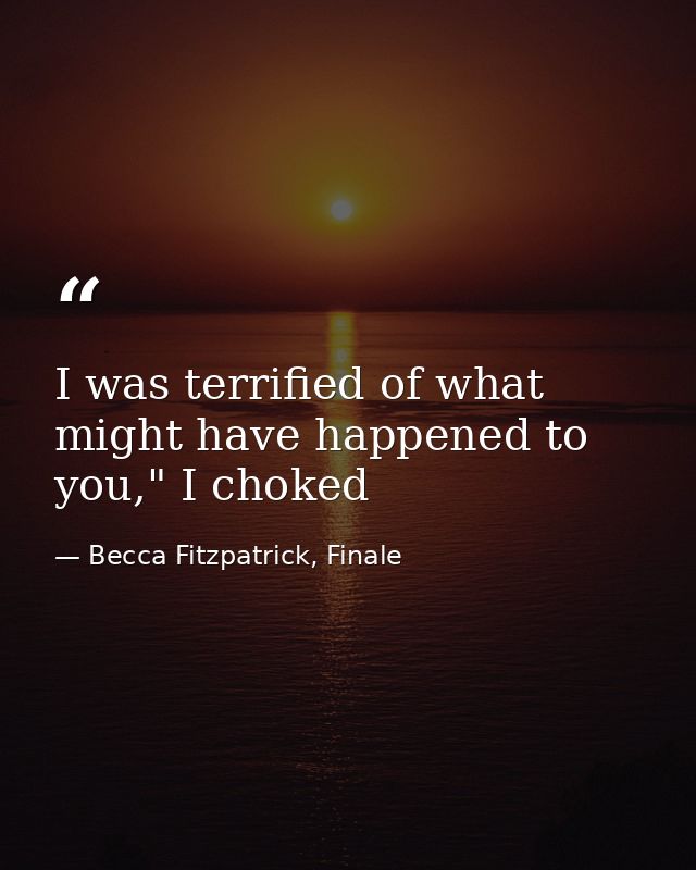 I was terrified of what might have happened to you," I choked — Becca Fitzpatrick, Finale