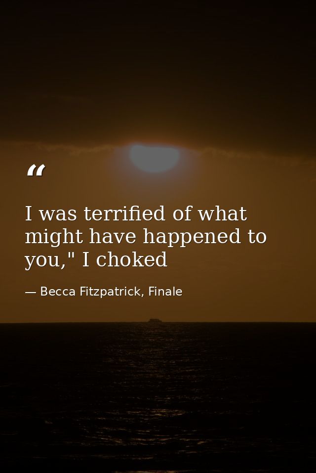 I was terrified of what might have happened to you," I choked — Becca Fitzpatrick, Finale
