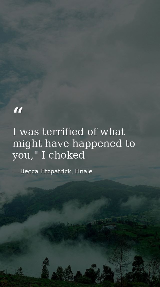 I was terrified of what might have happened to you," I choked — Becca Fitzpatrick, Finale