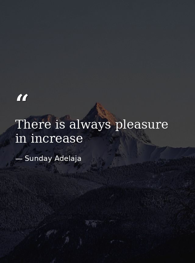 There is always pleasure in increase — Sunday Adelaja