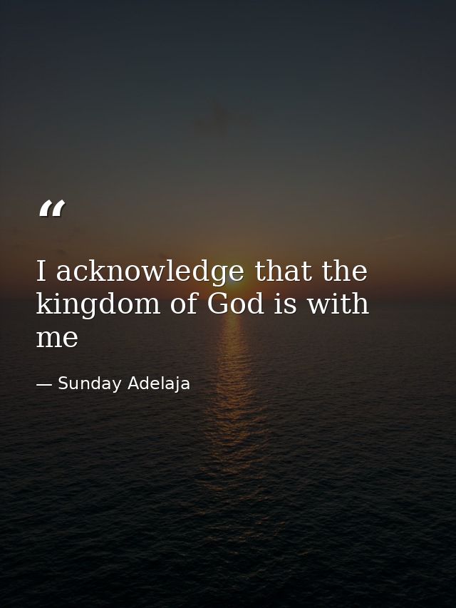 I acknowledge that the kingdom of God is with me — Sunday Adelaja