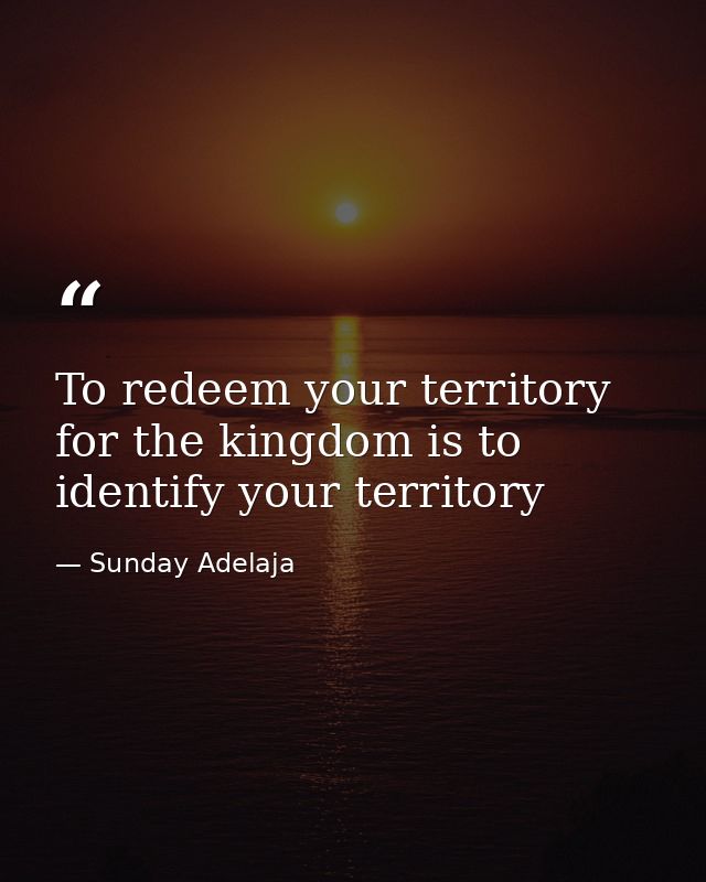 To redeem your territory for the kingdom is to identify your territory — Sunday Adelaja