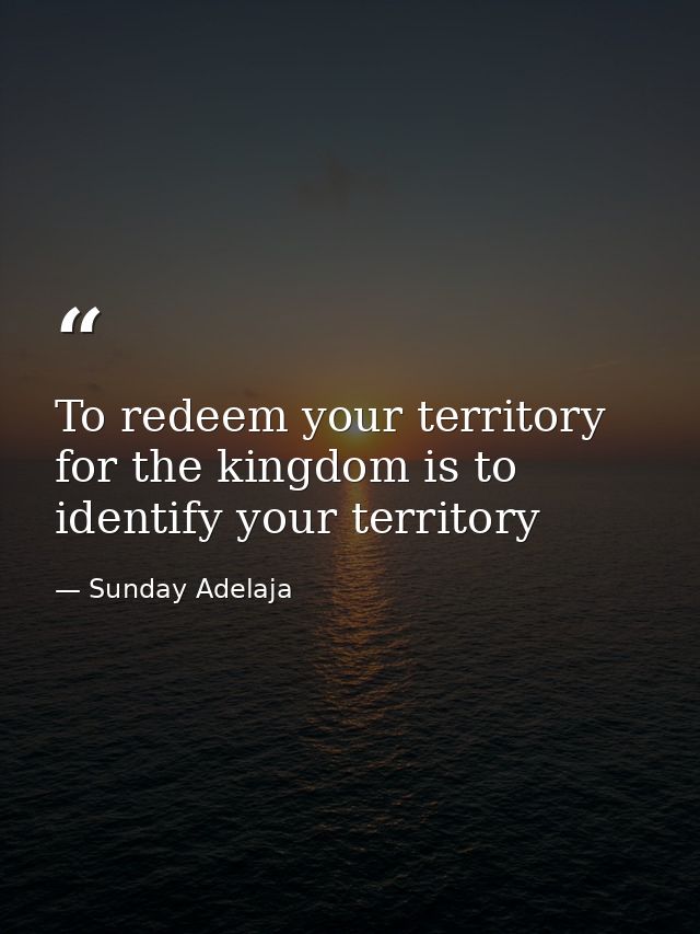 To redeem your territory for the kingdom is to identify your territory — Sunday Adelaja