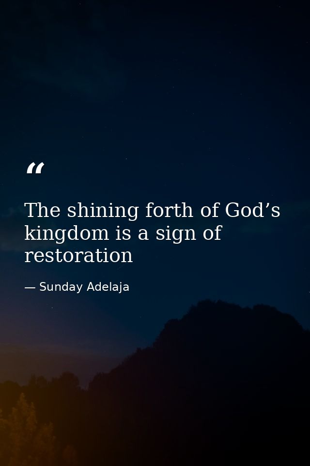 The shining forth of God’s kingdom is a sign of restoration — Sunday Adelaja