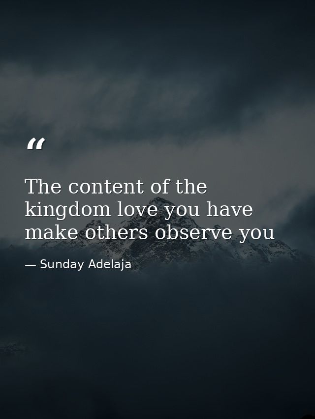 The content of the kingdom love you have make others observe you — Sunday Adelaja