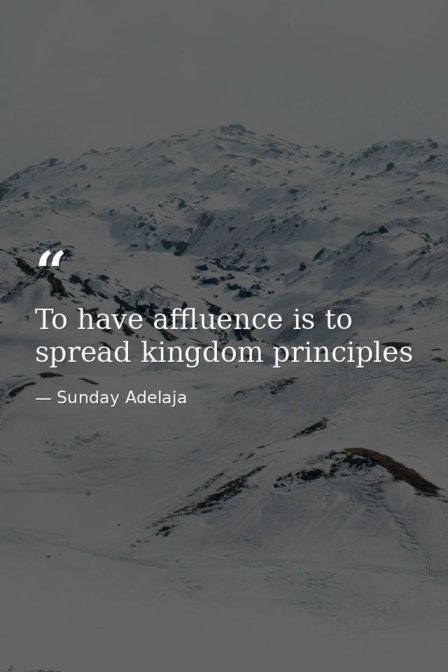 To have affluence is to spread kingdom principles — Sunday Adelaja