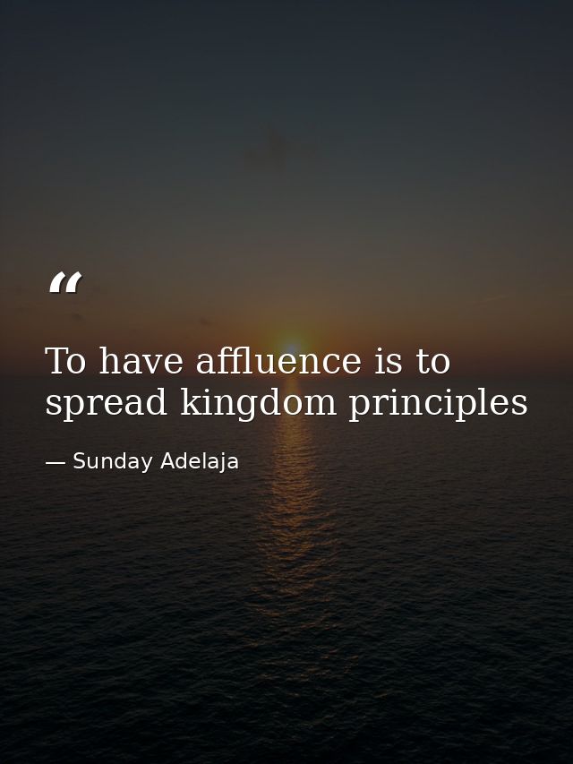 To have affluence is to spread kingdom principles — Sunday Adelaja