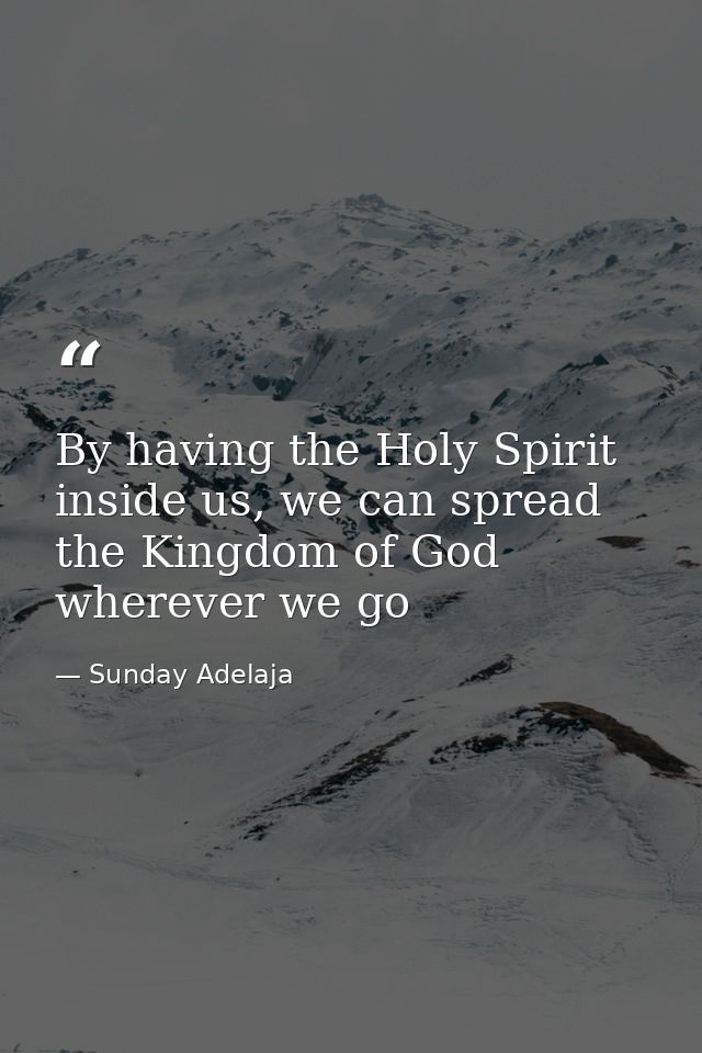 By having the Holy Spirit inside us, we can spread the Kingdom of God wherever we go — Sunday Adelaja
