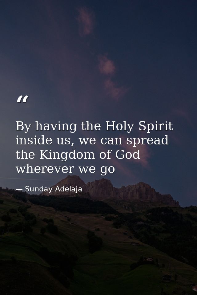 By having the Holy Spirit inside us, we can spread the Kingdom of God wherever we go — Sunday Adelaja