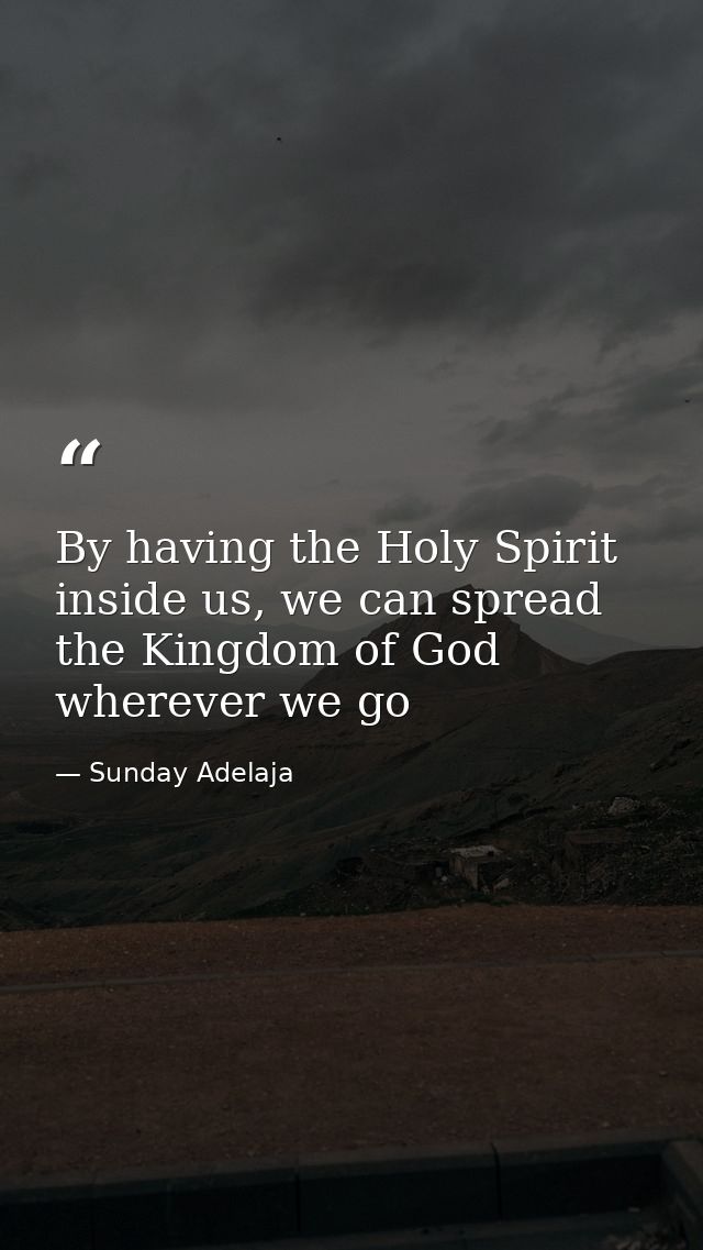 By having the Holy Spirit inside us, we can spread the Kingdom of God wherever we go — Sunday Adelaja
