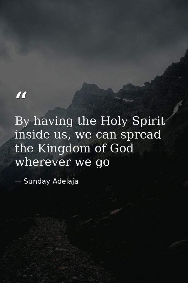 By having the Holy Spirit inside us, we can spread the Kingdom of God wherever we go — Sunday Adelaja