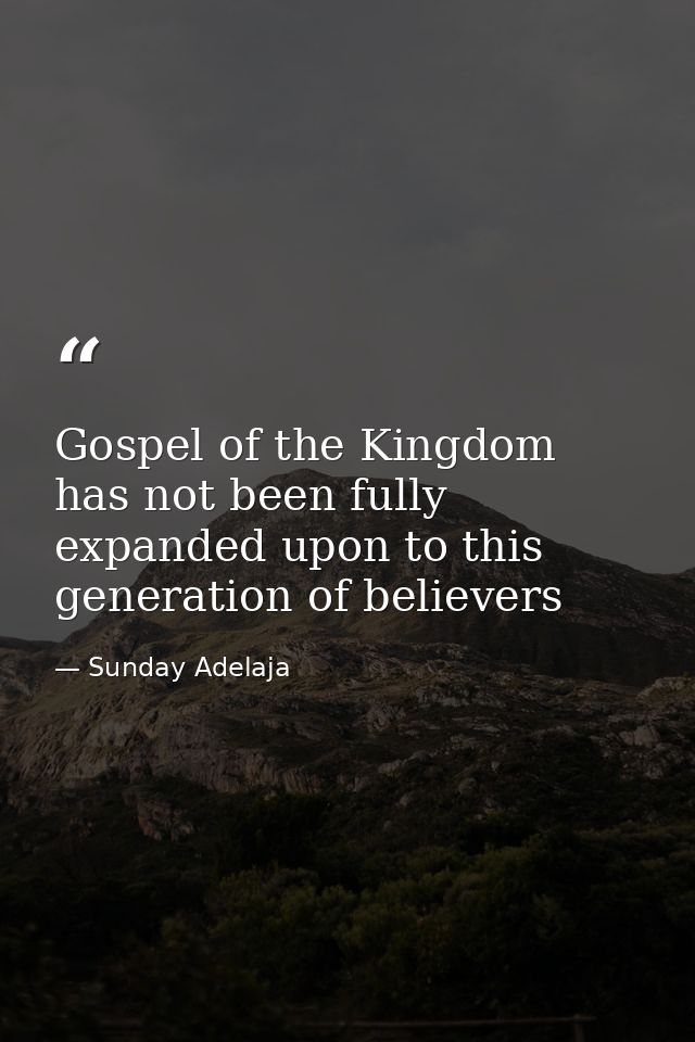 Gospel of the Kingdom has not been fully expanded upon to this generation of believers — Sunday Adelaja