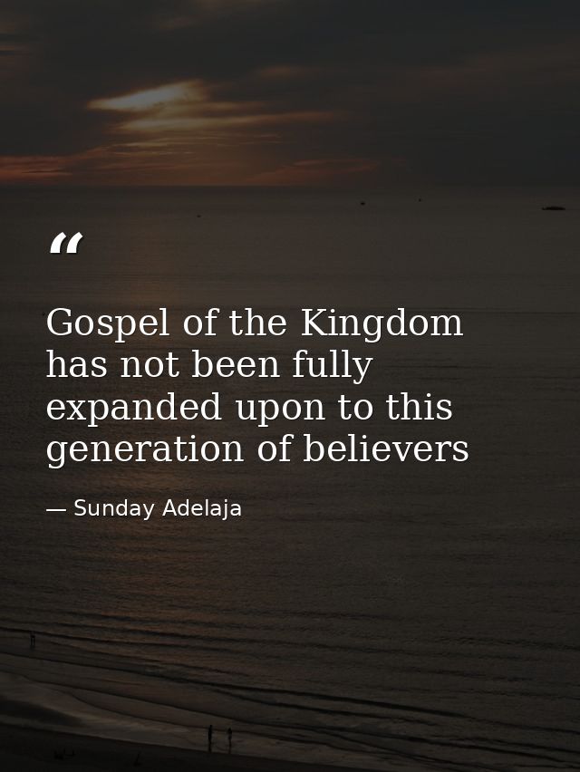 Gospel of the Kingdom has not been fully expanded upon to this generation of believers — Sunday Adelaja