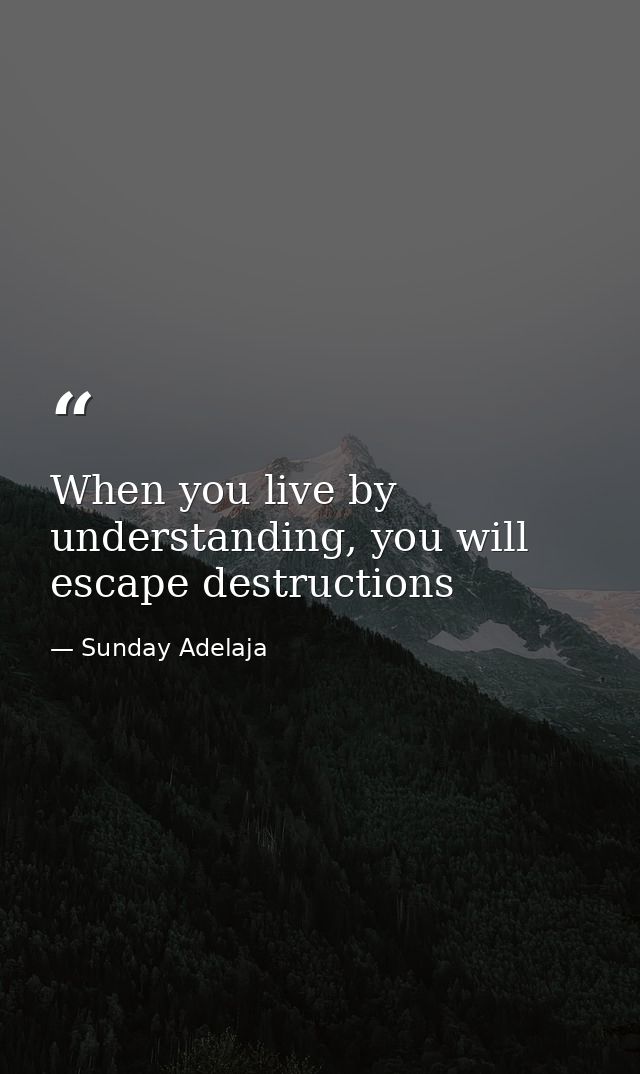 When you live by understanding, you will escape destructions — Sunday Adelaja