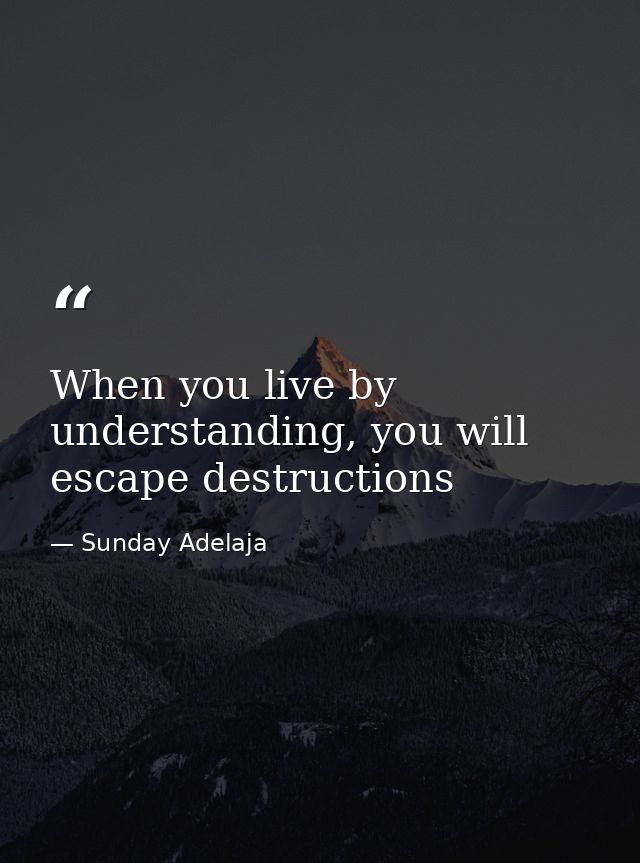 When you live by understanding, you will escape destructions — Sunday Adelaja