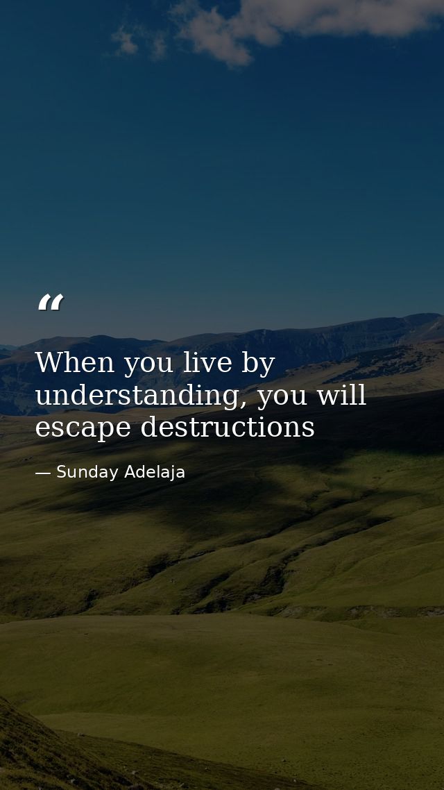When you live by understanding, you will escape destructions — Sunday Adelaja