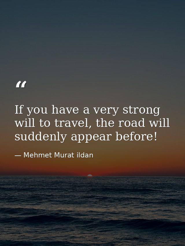 If you have a very strong will to travel, the road will suddenly appear before! — Mehmet Murat ildan