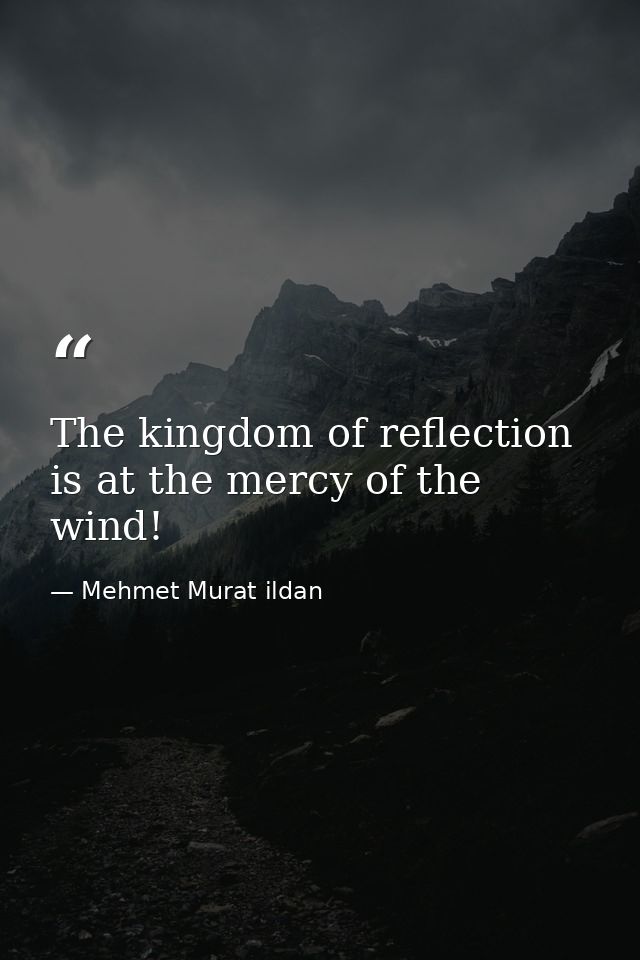 The kingdom of reflection is at the mercy of the wind! — Mehmet Murat ildan