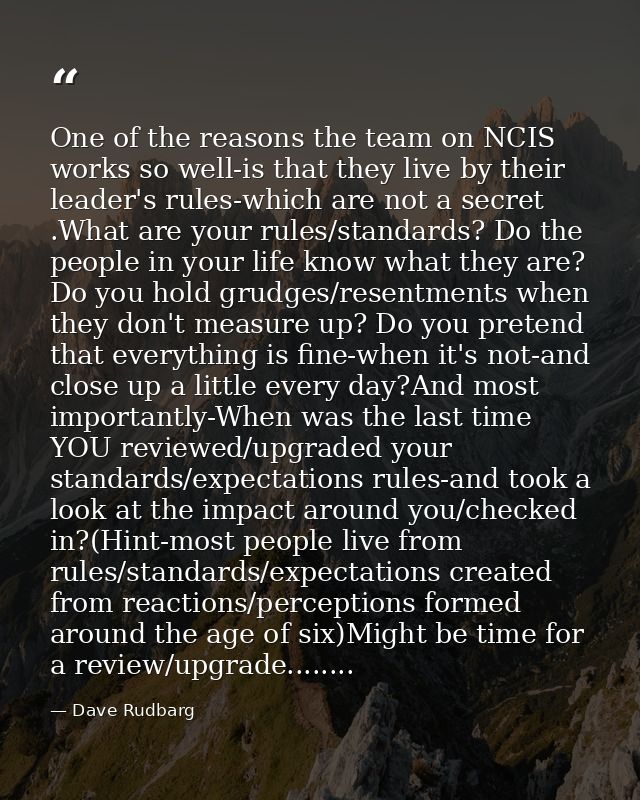 One of the reasons the team on NCIS works so well-is that they live by their leader's rules-which are not a secret .What — Dave Rudbarg