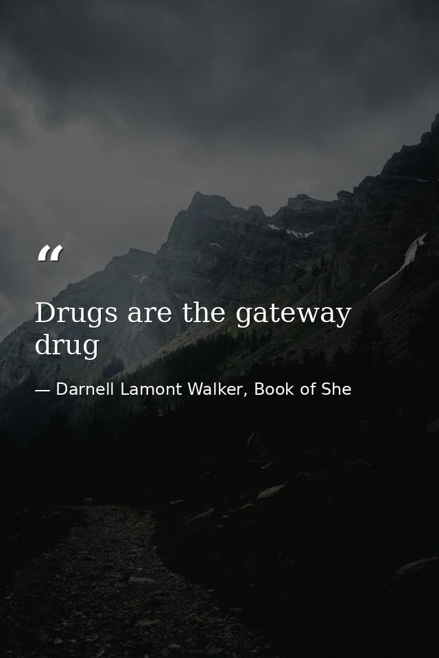 Drugs are the gateway drug — Darnell Lamont Walker, Book of She