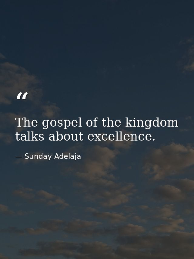 The gospel of the kingdom talks about excellence. — Sunday Adelaja
