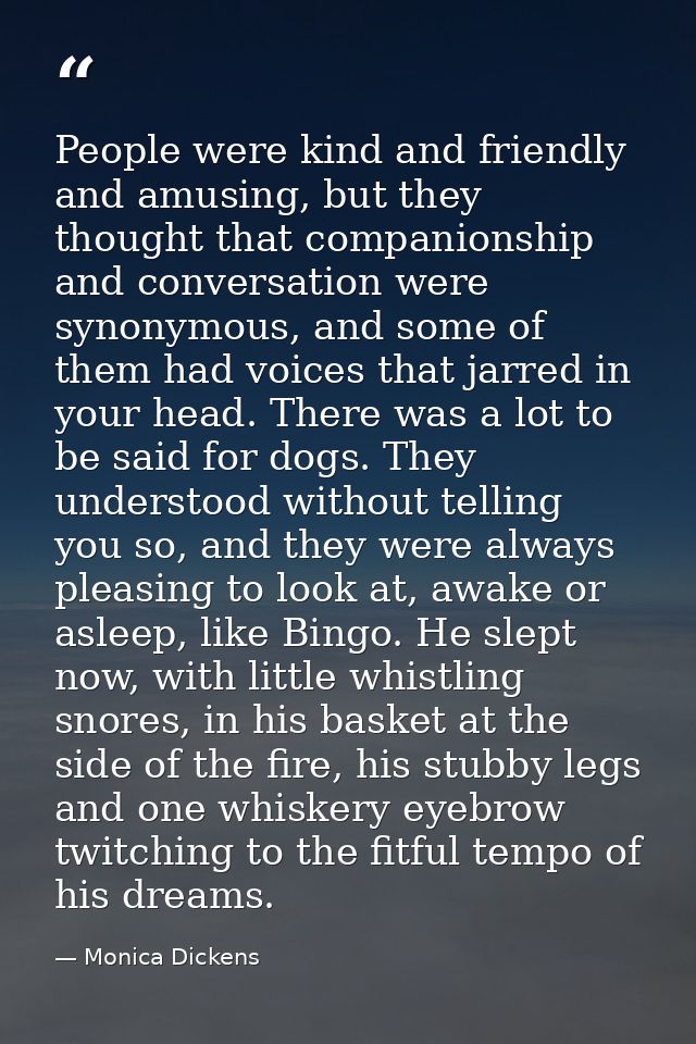 People were kind and friendly and amusing, but they thought that companionship and conversation were synonymous, and som — Monica Dickens