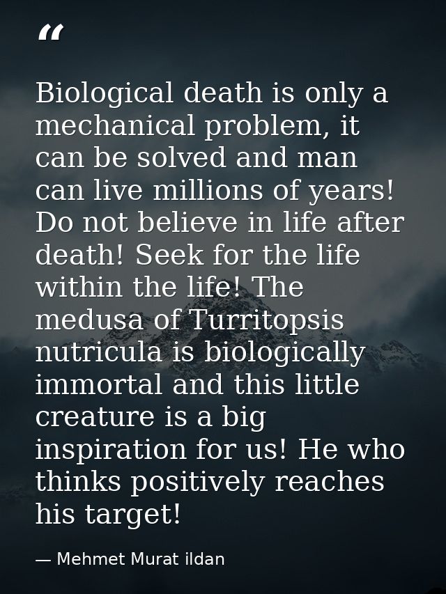 Biological death is only a mechanical problem, it can be solved and man can live millions of years! Do not believe in li — Mehmet Murat ildan