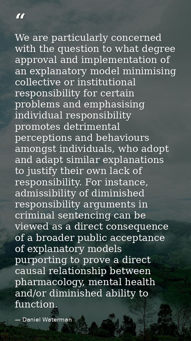 We are particularly concerned with the question to what degree approval and implementation of an explanatory model minim — Daniel Waterman